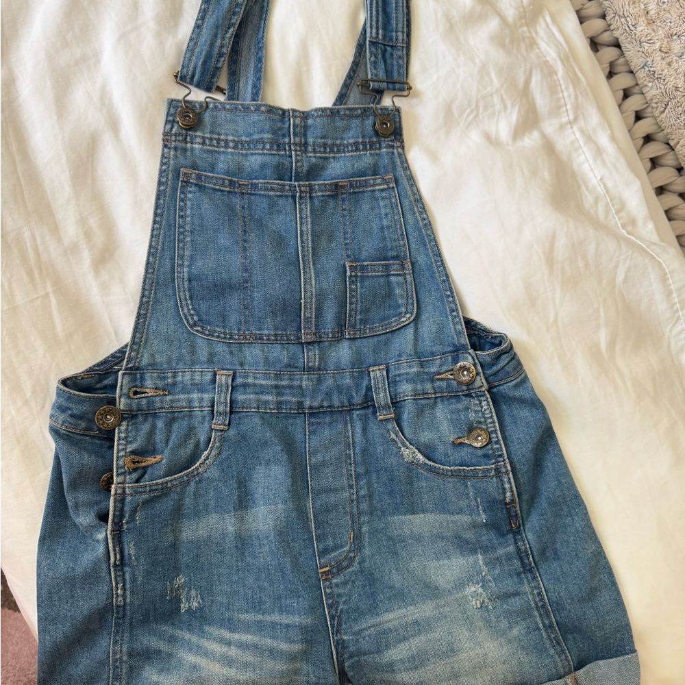 Free People Denim Overalls